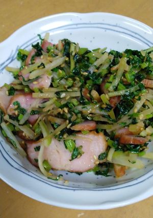 大根葉とベーコンの炒め物-レシピのメイン写真
