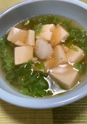 豆腐とレタスのノンオイルスープ-レシピのメイン写真