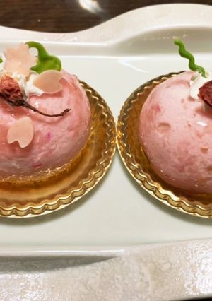 ピンクで可愛く♡桜あんのムース-レシピのメイン写真