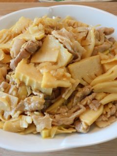 旬の味を味わうタケノコの豚バラ炒め-レシピのメイン写真