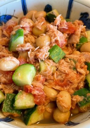 【油不要】ツナときゅうりのホットサラダ-レシピのメイン写真