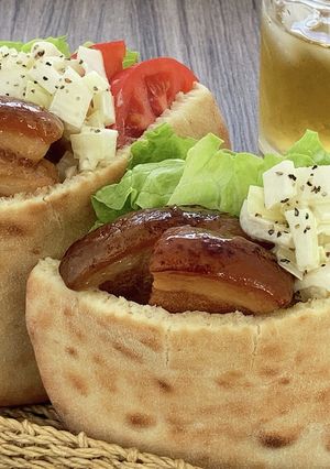 炙りラフテーのピタパンサンド-レシピのメイン写真
