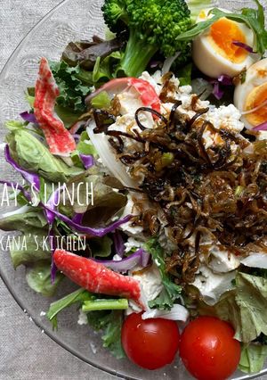じゃこと塩昆布のダイエット豆腐サラダ♪♪-レシピのメイン写真