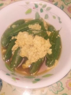 春色!スナップえんどうの卵とじ-レシピのメイン写真
