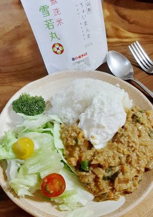 ちょいまんま無洗米雪若丸で、キーマカレー-レシピのメイン写真