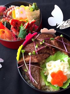 卯月12 ステーキ丼弁当-レシピのメイン写真