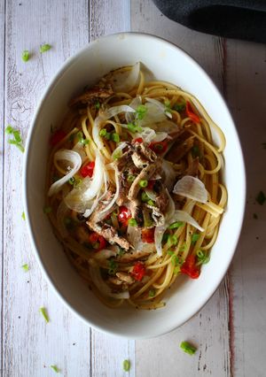 新玉ねぎ＆オイルサーディンの和風パスタ-レシピのメイン写真