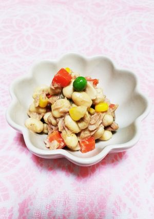 大豆とツナのコロコロサラダ☆お箸練習にも-レシピのメイン写真