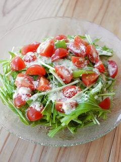 水菜とトマトのサラダ-レシピのメイン写真