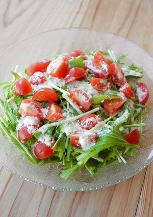 水菜とトマトのサラダ-レシピのメイン写真