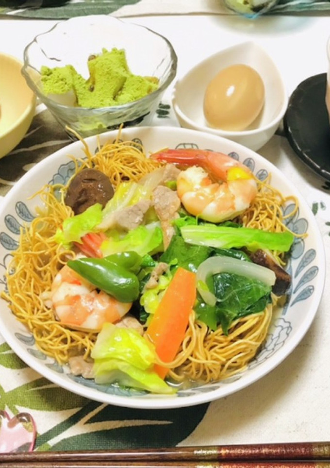今日の夕飯のおかずは、かた焼きそば♬-レシピのメイン写真