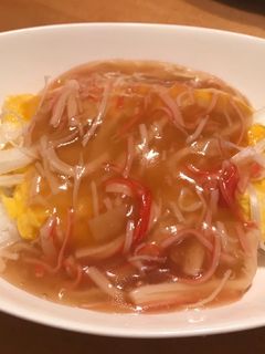 カニカマとネギの甘酢あんかけ玉子丼-レシピのメイン写真