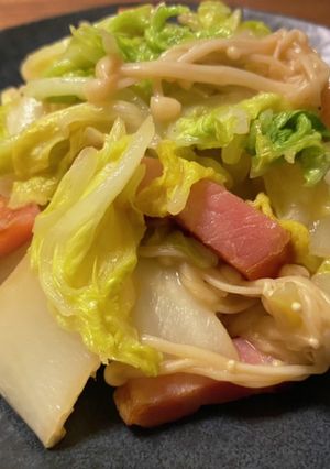 白菜とベーコンのおつまみポン酢マヨ-レシピのメイン写真