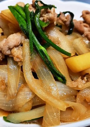 ケールとジャガイモと玉ねぎのスタミナ炒め-レシピのメイン写真