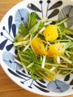 甘夏と水菜の爽やかオリーブサラダ♪-レシピのメイン写真