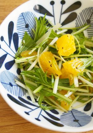 甘夏と水菜の爽やかオリーブサラダ♪-レシピのメイン写真