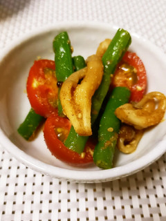 インゲン豆としめじとミニトマトのごま和え-レシピのメイン写真