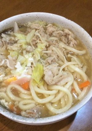 ほっとまろやか♪隠し味噌味の温うどん-レシピのメイン写真