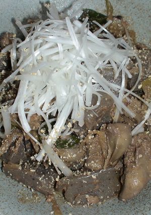 鶏肝とこんにゃくのテンメンジャン煮-レシピのメイン写真