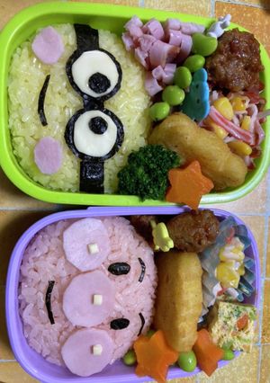 ミニオン、あんぱんマン弁当-レシピのメイン写真