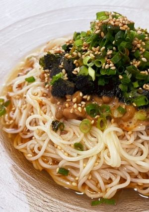 お手軽ランチ『納豆そうめん』-レシピのメイン写真