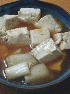 お給料日前のお助けメニュー☆長ネギとお豆腐のあんかけ煮-レシピのメイン写真