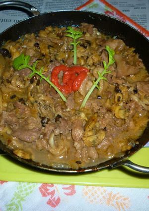 豚焼き肉＋剥きあさり＋しめじの炒め物-レシピのメイン写真