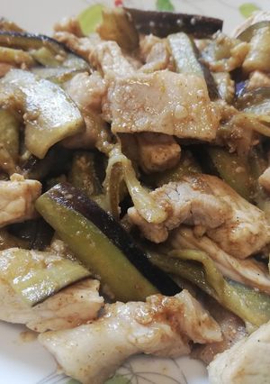 簡単2品!豚肉とナスのカレー炒め-レシピのメイン写真