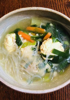 とりミンチ春雨スープ-レシピのメイン写真