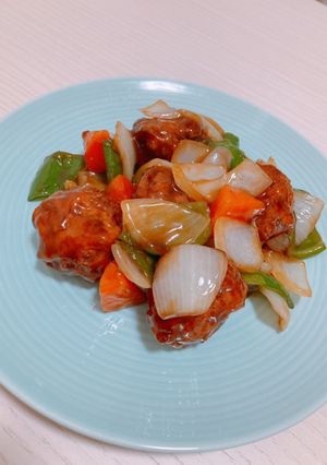 551甘酢肉団子を酢豚風にアレンジ！-レシピのメイン写真