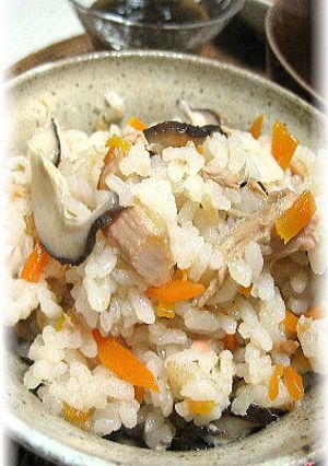 ノンオイルツナと椎茸の♡和風炊き込みご飯-レシピのメイン写真