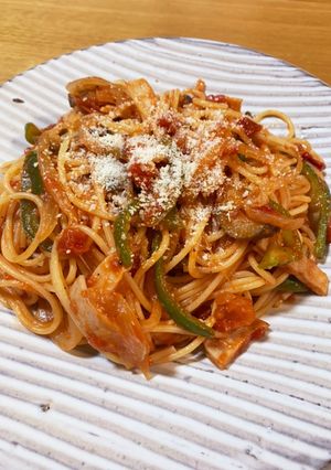 大盛りナポリタン　ちょっぴり辛め-レシピのメイン写真