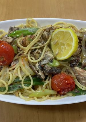 男飯 鯖缶のレモンパスタ-レシピのメイン写真