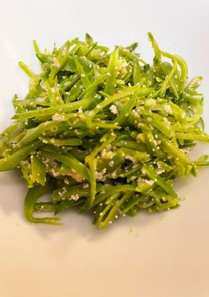 大量消費！キヌサヤのタラコ炒め-レシピのメイン写真