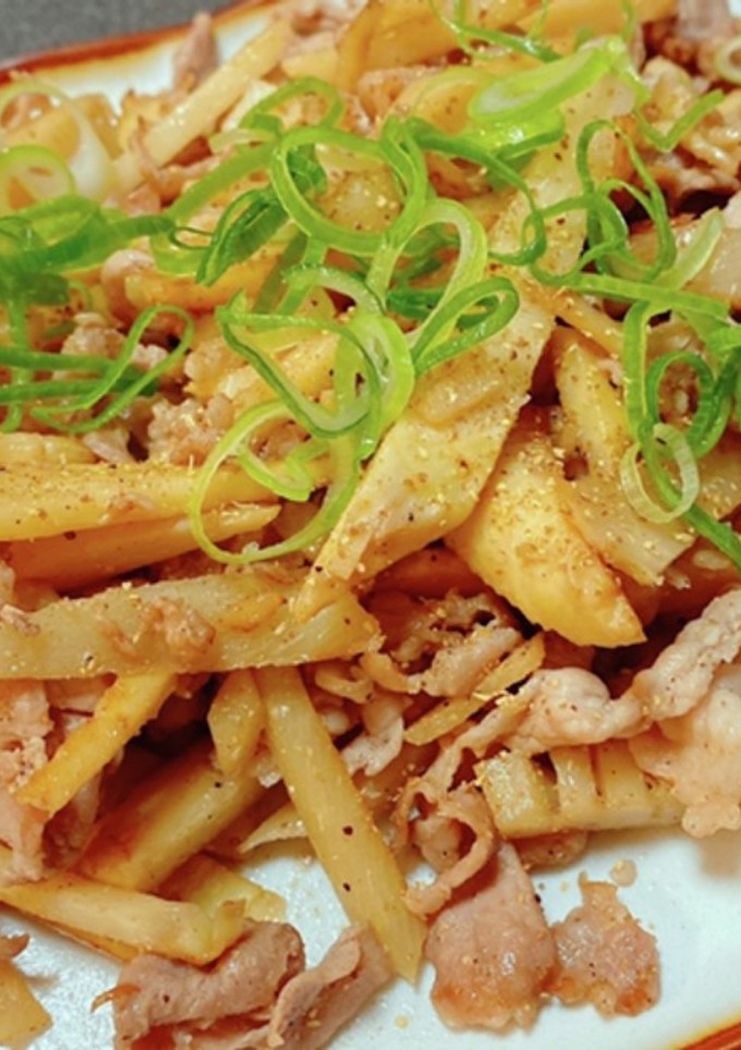 タケノコと豚肉の山椒炒め-レシピのメイン写真