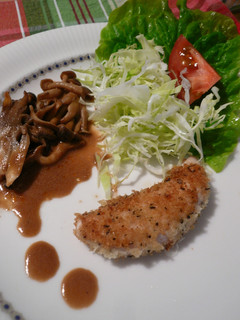 ささみ香草パン粉焼きキノコソース添え~☆-レシピのメイン写真