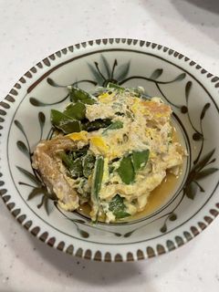 キヌサヤと油揚げの卵とじ-レシピのメイン写真
