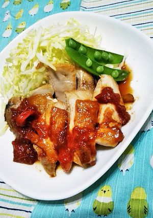 鶏もも肉のトマト照り焼き-レシピのメイン写真