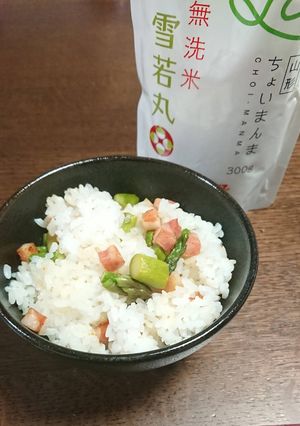 アスパラガスとベーコンの混ぜご飯-レシピのメイン写真