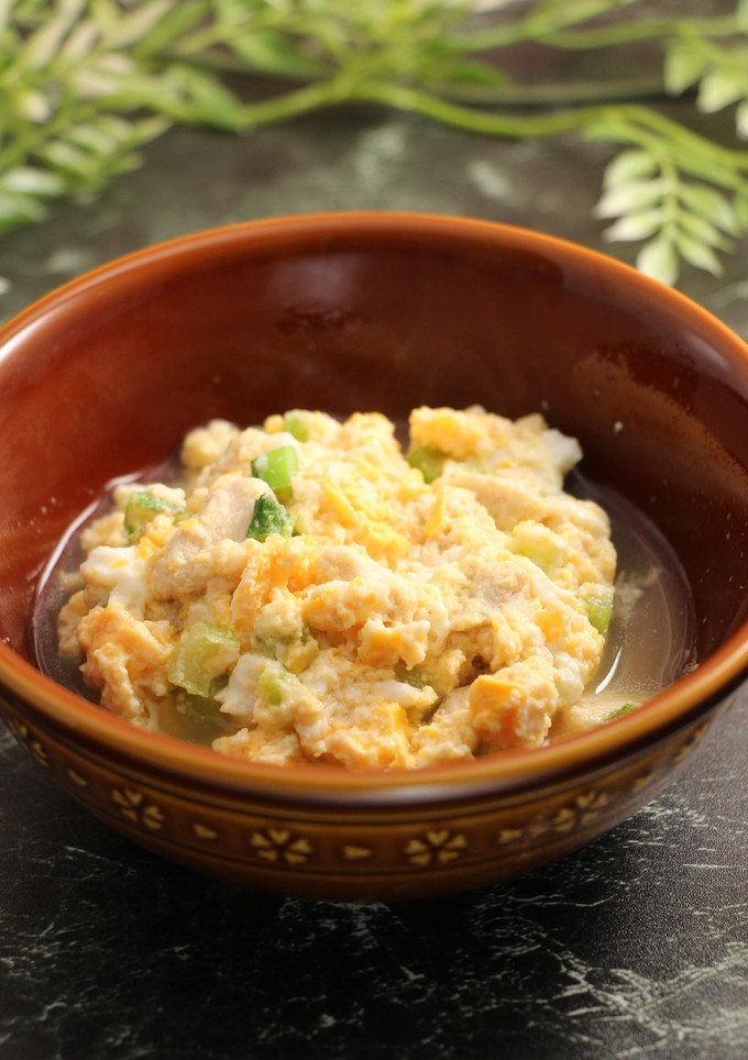 レンジで簡単！小松菜の親子丼風-レシピのメイン写真