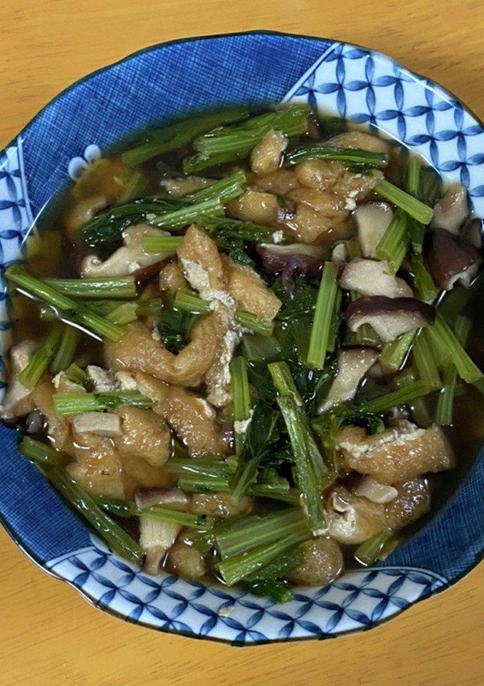 カブの葉と揚げと椎茸の煮物-レシピのメイン写真