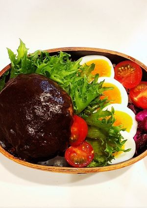 のっけ弁当(デミハンバーグ)-レシピのメイン写真