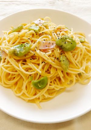 そら豆のカルボナーラ-レシピのメイン写真