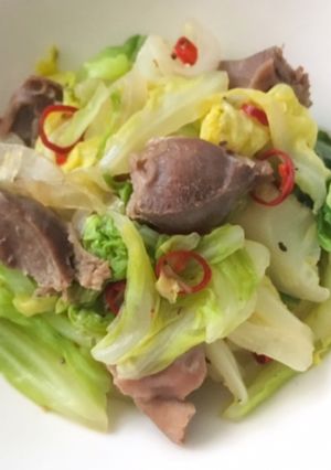 簡単ヘルシー☆春野菜の砂肝ペペロンチーノ-レシピのメイン写真