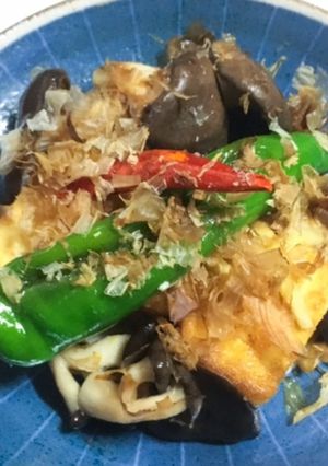 簡単ヘルシー☆甘長唐辛子の絹厚揚げ炒め煮-レシピのメイン写真