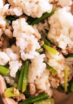 かぶの葉とひき肉の混ぜご飯-レシピのメイン写真