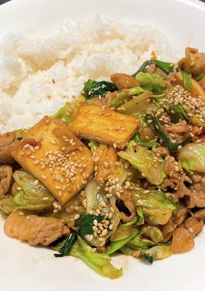 豚肉と油揚げのピリ辛ニラ炒め-レシピのメイン写真