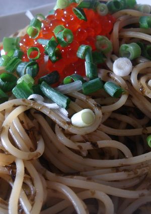 海苔といくらのガーリックバターパスタ-レシピのメイン写真