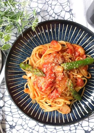 アスパラのナポリタン風☆-レシピのメイン写真