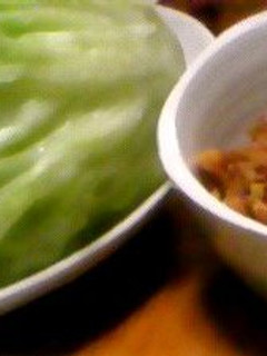 納豆と鳥挽肉のレタス包み♪-レシピのメイン写真